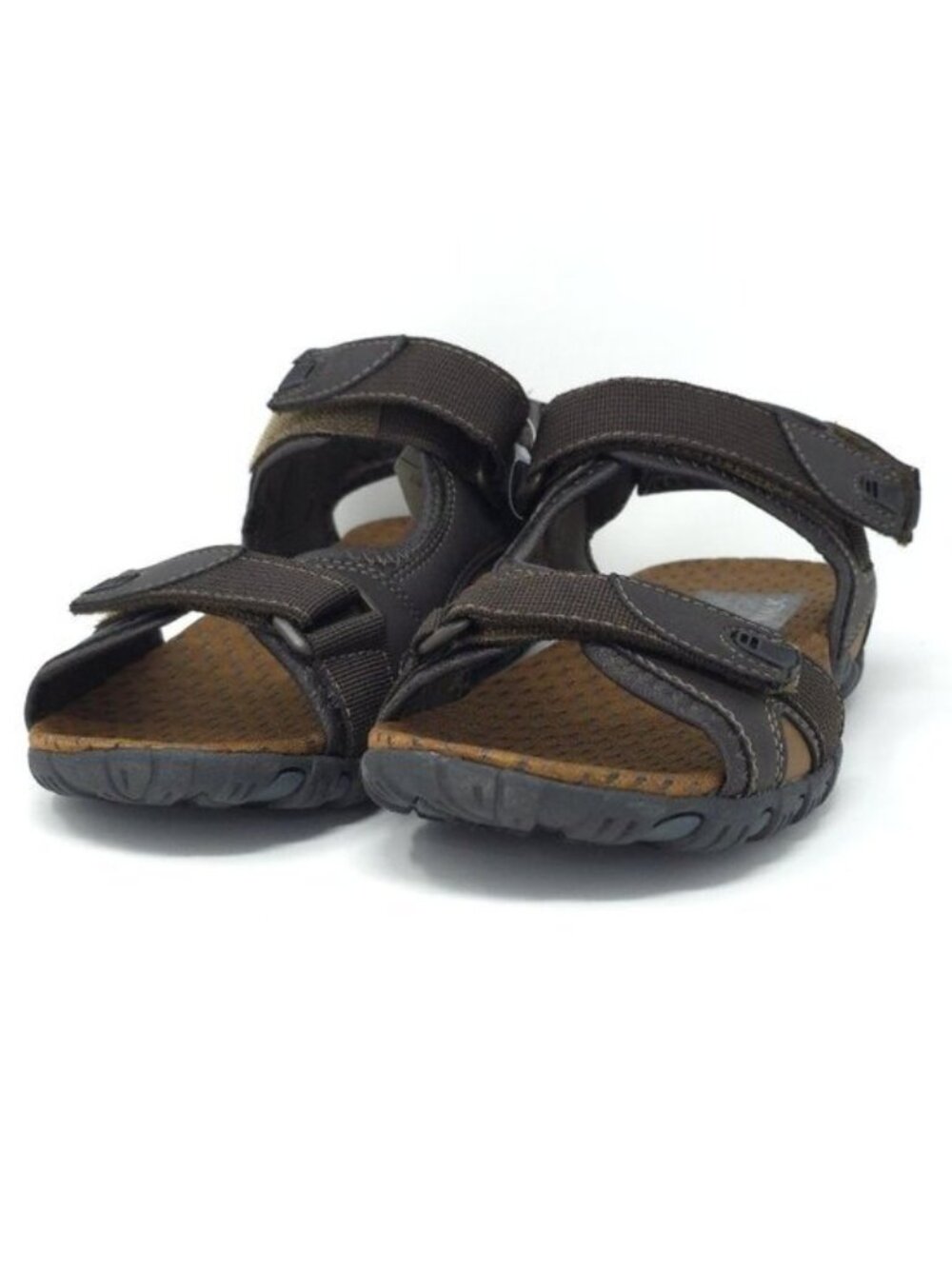 New Nunn Bush Rio Bravo Brown Leather Three-Strap Sandals Men’s 7M